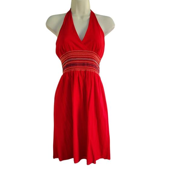 Vintage Forever 21 Y2K Babydoll Halter Red dress Coastal Boho Chic Indie Small - Picture 6 of 14